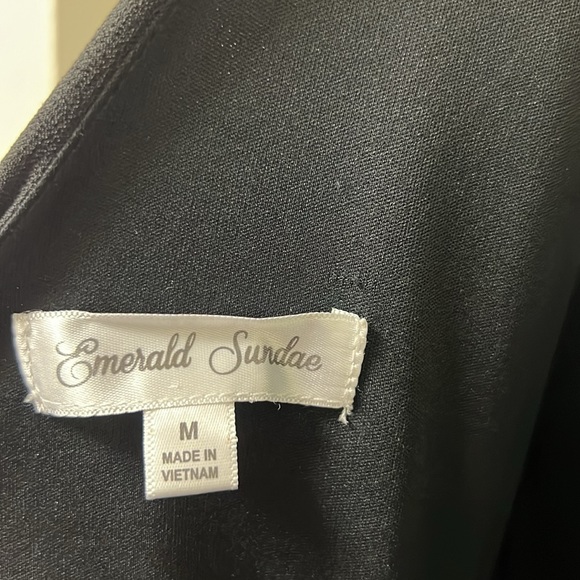 Emerald Sundae Black Side Slit Gown, plunging neckline - Picture 5 of 5